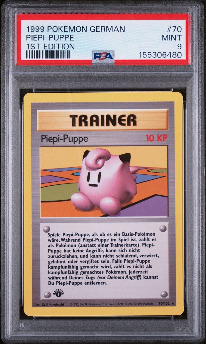 PSA 9 MINT Clefairy Doll (Piepi-Puppe) 1st Edition 70/102 Pokémon German BaseSet